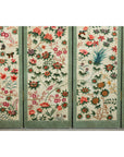 Vintage Four-Panel Polychrome Floral Folding Screen with Scalloped Accents-9. Asian & Chinese Furniture, Art, Antiques, Vintage Home Décor for sale at FEA Home