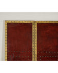 Vintage Four-Panel Screen in Oxblood Leather with Brass Nailhead Trim-11. Asian & Chinese Furniture, Art, Antiques, Vintage Home Décor for sale at FEA Home