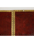 Vintage Four-Panel Screen in Oxblood Leather with Brass Nailhead Trim-14. Asian & Chinese Furniture, Art, Antiques, Vintage Home Décor for sale at FEA Home