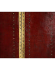 Vintage Four-Panel Screen in Oxblood Leather with Brass Nailhead Trim-15. Asian & Chinese Furniture, Art, Antiques, Vintage Home Décor for sale at FEA Home