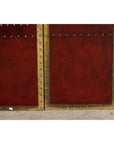 Vintage Four-Panel Screen in Oxblood Leather with Brass Nailhead Trim-16. Asian & Chinese Furniture, Art, Antiques, Vintage Home Décor for sale at FEA Home