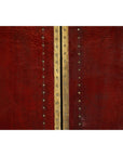 Vintage Four-Panel Screen in Oxblood Leather with Brass Nailhead Trim-17. Asian & Chinese Furniture, Art, Antiques, Vintage Home Décor for sale at FEA Home
