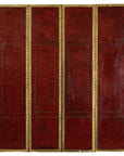 Vintage Four-Panel Screen in Oxblood Leather with Brass Nailhead Trim-1. Asian & Chinese Furniture, Art, Antiques, Vintage Home Décor for sale at FEA Home