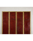 Vintage Four-Panel Screen in Oxblood Leather with Brass Nailhead Trim-3. Asian & Chinese Furniture, Art, Antiques, Vintage Home Décor for sale at FEA Home