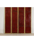 Vintage Four-Panel Screen in Oxblood Leather with Brass Nailhead Trim-4. Asian & Chinese Furniture, Art, Antiques, Vintage Home Décor for sale at FEA Home