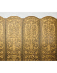 Vintage Four-Panel Screen with Gilt Renaissance-Style Scroll-4. Asian & Chinese Furniture, Art, Antiques, Vintage Home Décor for sale at FEA Home