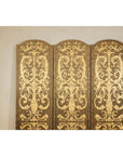 Vintage Four-Panel Screen with Gilt Renaissance-Style Scroll-8. Asian & Chinese Furniture, Art, Antiques, Vintage Home Décor for sale at FEA Home