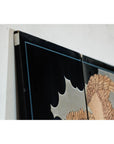 Vintage Four-Panel Screen with Silver Ground and Hand-Painted Cranes-13. Asian & Chinese Furniture, Art, Antiques, Vintage Home Décor for sale at FEA Home