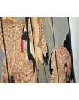 Vintage Four-Panel Screen with Silver Ground and Hand-Painted Cranes-15. Asian & Chinese Furniture, Art, Antiques, Vintage Home Décor for sale at FEA Home