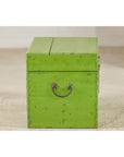 Vintage Green Lacquered Trunk with Brass Hardware