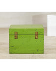 Vintage Green Lacquered Trunk with Brass Hardware