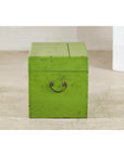 Vintage Green Lacquered Trunk with Brass Hardware