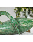 Vintage Green Painted Wooden Swan with Carved Curved Neck-10. Asian & Chinese Furniture, Art, Antiques, Vintage Home Décor for sale at FEA Home
