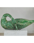 Vintage Green Painted Wooden Swan with Carved Curved Neck-16. Asian & Chinese Furniture, Art, Antiques, Vintage Home Décor for sale at FEA Home