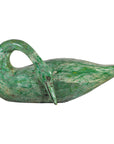 Vintage Green Painted Wooden Swan with Carved Curved Neck-1. Asian & Chinese Furniture, Art, Antiques, Vintage Home Décor for sale at FEA Home