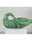 Vintage Green Painted Wooden Swan with Carved Curved Neck-2. Asian & Chinese Furniture, Art, Antiques, Vintage Home Décor for sale at FEA Home