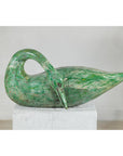 Vintage Green Painted Wooden Swan with Carved Curved Neck-3. Asian & Chinese Furniture, Art, Antiques, Vintage Home Décor for sale at FEA Home