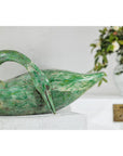 Vintage Green Painted Wooden Swan with Carved Curved Neck-6. Asian & Chinese Furniture, Art, Antiques, Vintage Home Décor for sale at FEA Home