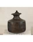 Vintage Hand-Hammered Metal Jug with Ring Handle