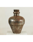 Vintage Handcrafted Metal Water Vessel with Wooden Stopper - image 10