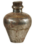 Vintage Handcrafted Metal Water Vessel with Wooden Stopper - image 1