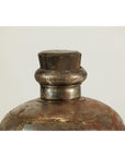 Vintage Handcrafted Metal Water Vessel with Wooden Stopper - image 4