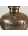 Vintage Handcrafted Metal Water Vessel with Wooden Stopper - image 5
