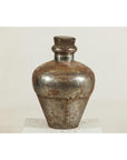 Vintage Handcrafted Metal Water Vessel with Wooden Stopper - image 9