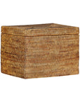Vintage Handwoven Rattan Storage Box with Removable Lid in Country Style-18. Asian & Chinese Furniture, Art, Antiques, Vintage Home Décor for sale at FEA Home