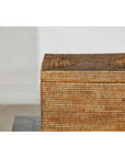 Vintage Handwoven Rattan Storage Box with Removable Lid in Country Style-5. Asian & Chinese Furniture, Art, Antiques, Vintage Home Décor for sale at FEA Home