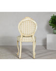 Vintage Louis XV-Style Side Chair with Floral Carving and Patterned Fabric-10. Asian & Chinese Furniture, Art, Antiques, Vintage Home Décor for sale at FEA Home