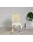 Vintage Louis XV-Style Side Chair with Floral Carving and Patterned Fabric-13. Asian & Chinese Furniture, Art, Antiques, Vintage Home Décor for sale at FEA Home
