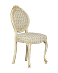 Vintage Louis XV-Style Side Chair with Floral Carving and Patterned Fabric-14. Asian & Chinese Furniture, Art, Antiques, Vintage Home Décor for sale at FEA Home