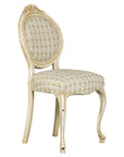Vintage Louis XV-Style Side Chair with Floral Carving and Patterned Fabric-1. Asian & Chinese Furniture, Art, Antiques, Vintage Home Décor for sale at FEA Home