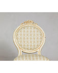 Vintage Louis XV-Style Side Chair with Floral Carving and Patterned Fabric-3. Asian & Chinese Furniture, Art, Antiques, Vintage Home Décor for sale at FEA Home