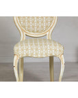 Vintage Louis XV-Style Side Chair with Floral Carving and Patterned Fabric-4. Asian & Chinese Furniture, Art, Antiques, Vintage Home Décor for sale at FEA Home