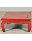 Vintage Low Red Lacquer Coffee Table with Curved Legs-8. Asian & Chinese Furniture, Art, Antiques, Vintage Home Décor for sale at FEA Home