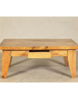 Vintage Mango Wood Coffee Table with Drawer and Tapered Legs-11. Asian & Chinese Furniture, Art, Antiques, Vintage Home Décor for sale at FEA Home