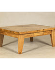 Vintage Mango Wood Coffee Table with Drawer and Tapered Legs-14. Asian & Chinese Furniture, Art, Antiques, Vintage Home Décor for sale at FEA Home