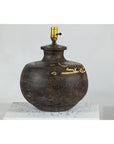 Vintage Metal Jug Converted to a Lamp with Painted Script