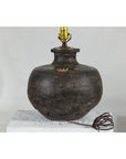 Vintage Metal Jug Converted to a Lamp with Painted Script