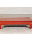 Vintage Red Lacquered Low Kang Table with Curved Legs-12. Asian & Chinese Furniture, Art, Antiques, Vintage Home Décor for sale at FEA Home