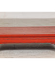 Vintage Red Lacquered Low Kang Table with Curved Legs-5. Asian & Chinese Furniture, Art, Antiques, Vintage Home Décor for sale at FEA Home