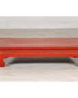 Vintage Red Lacquered Low Kang Table with Curved Legs-9. Asian & Chinese Furniture, Art, Antiques, Vintage Home Décor for sale at FEA Home