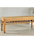 Vintage Rustic Low Table with Geometric Carved Fretwork Apron-11. Asian & Chinese Furniture, Art, Antiques, Vintage Home Décor for sale at FEA Home