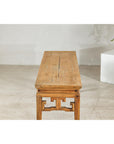 Vintage Rustic Low Table with Geometric Carved Fretwork Apron-13. Asian & Chinese Furniture, Art, Antiques, Vintage Home Décor for sale at FEA Home