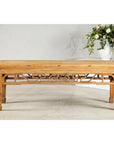 Vintage Rustic Low Table with Geometric Carved Fretwork Apron-14. Asian & Chinese Furniture, Art, Antiques, Vintage Home Décor for sale at FEA Home