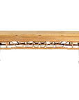 Vintage Rustic Low Table with Geometric Carved Fretwork Apron-1. Asian & Chinese Furniture, Art, Antiques, Vintage Home Décor for sale at FEA Home