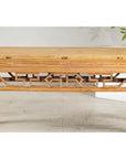 Vintage Rustic Low Table with Geometric Carved Fretwork Apron-5. Asian & Chinese Furniture, Art, Antiques, Vintage Home Décor for sale at FEA Home