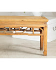 Vintage Rustic Low Table with Geometric Carved Fretwork Apron-6. Asian & Chinese Furniture, Art, Antiques, Vintage Home Décor for sale at FEA Home
